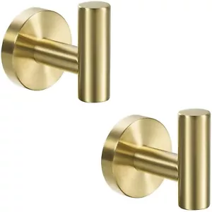 Nolimas 2er-Pack Handtuchhaken, gebürstetes Gold SUS304 Edelstahl Mantel Robe Haken - Bild 1 von 10