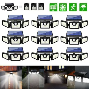 9 PACK Solar Lights Motion Sensor, Security 70 LED Waterproof Adjustable Head - Picture 1 of 7