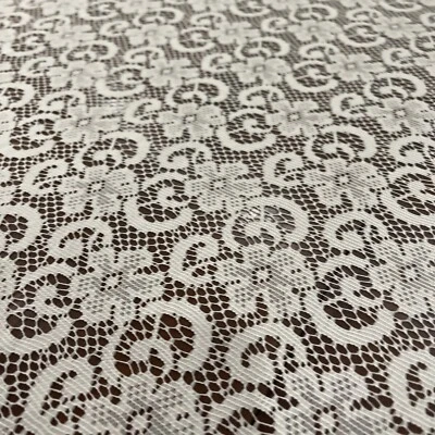 Modern Flower Embroidered Stretch Lace Apparel Fabric Sheer 5+yd 60x207 - Image 1 of 4