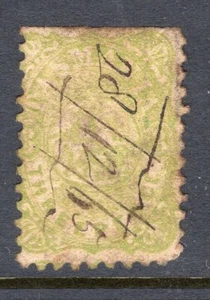 Tasmania 3d St George and Dragon stamp with fiscal cancel - Imagen 1 de 2