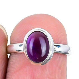 Sage Amethyst Gemstone Statement Friendship Day Ring Jewelry Solid Silver US 6 - Picture 1 of 7