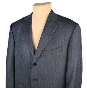 Boglioli Mens Gray Wool Herringbone Blazer Jacket Size IT 54 / US, UK 44 - Picture 1 of 15