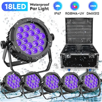 6x 270W  Par Strahler DMX 18LED 6in1 RGBWA+UV Garten Outdoor IP67 Wasserdichtes - Bild 1 von 4