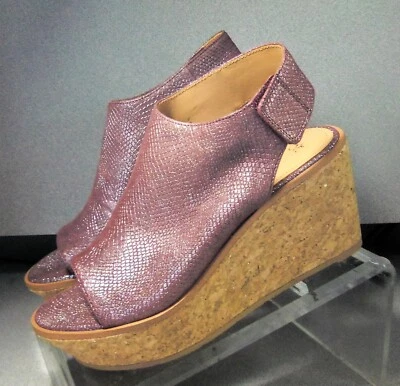 7841926 ZAPATO MUJER JADE PUNTA ABIERTA 7M CUERO MALVA CUÑA SANDALIA JOHNSTON MURPHY Foto 1 de 4