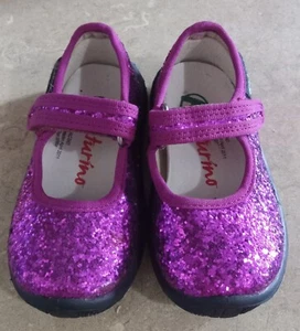 Naturino Girls Mary Jane Style Shoe EU Size 20, US Size 4, Purple Glitter 12-18M - Picture 1 of 10