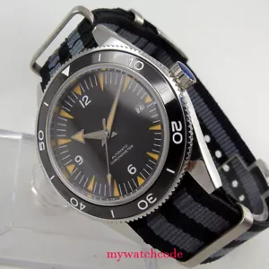41mm CORGUET Black Miyota NH35A Automatic Mens Watch Black Dial Ceramic Bezel - Picture 1 of 19