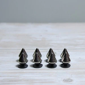 8 Pc Set of Silver Metal Spikes Punk Shoe Charms Decoration - Picture 1 of 5