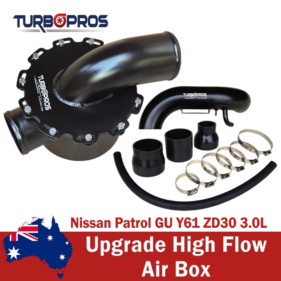 Upgrade High Flow Air Box & Intake Pipe Kit For Nissan Patrol GU Y61 ZD30 3.0L - image 1 of 4