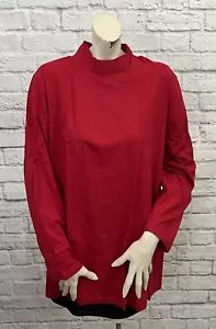 ROAMAN’S WOMEN’S RED LONG SLEEVE MOCK NECK TOP SIZE 3X - Picture 1 of 4