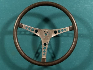 VINTAGE 14 15" SUPERIOR 500 RACING 3 SPOKE 4 HOLE ROOTBEER BROWN STEERING WHEEL - Picture 1 of 11