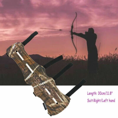 Archery Arm Guard Leather 4 Straps Compound Bow Recurve Bow Arm Protection Camo - Image 1 of 4