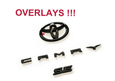 NEW 3PS 2018-2023 TOYOTA CAMRY SE Gloss Black EMBLEM OVERLAY KIT  PT948-03191-02 - Image 1 of 2