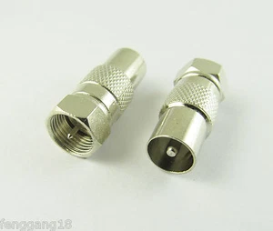 F Male Plug To IEC DVB-T TV PAL Male Straight Coax Coaxial RF Adapter Connector - Picture 1 of 1