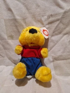 Goffa Yellow Teddy Bear red shirt blue shorts Vintage - Picture 1 of 3