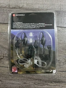 Motorola 1518 Surveillance Headset with PTT Mic, Black, White - Picture 1 of 5