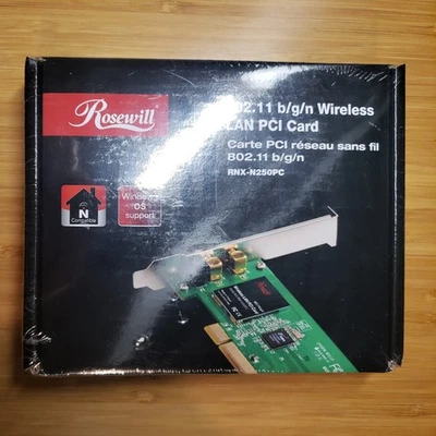 Rosewill RNX-N250PC 802.11 b/g/n Wireless LAN PCI Card *NEW IN SEALED BOX* - Image 1 of 3