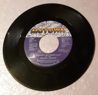 Michael Jackson Farewell My Summer Love/Call On Me Motown 7" Vinyl Record 45rpm - Image 1 of 2