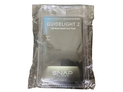 NOVA Placa de Tampa Snap Power GUIDELIGHT 2 LED Iluminada Plug Outlet em PRETO - Imagem 1 de 4