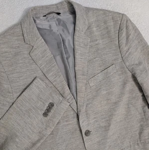 Banana Republic Tailored Fit Linen Blazer Jacket Mens 40R Gray - Picture 1 of 11