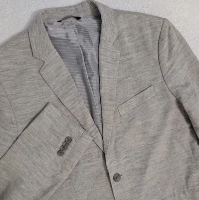 Banana Republic Tailored Fit Linen Blazer Jacket Mens 40R Gray - Image 1 of 4