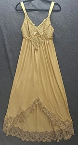 Soma Golden Lace Bodice and Trim Hem Honeymoon Bridal Elegant Sleepwear Sz S - Picture 1 of 11
