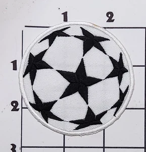 2.75" Soccer Ball Patch Embroidered Iron On White Black Uniform Costume Upcycle - Picture 1 of 1
