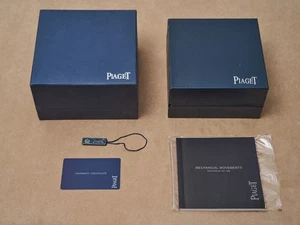 Piaget Vintage Uhrenbox blau Kunstlederbox innen & außen Box Anleitungen Papiere - Bild 1 von 21