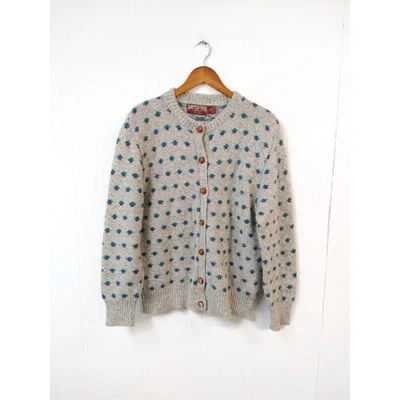 Cárdigan Suéter American Eagle WM M de Colección Años 90 Aspecto Cuero Botones Mezcla Lana Foto 1 de 4