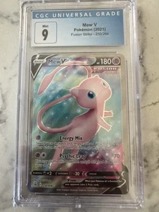 CGC Graded MINT 9 2021 Pokemon Mew V 250/264 Fusion Strike Full Art PSA - Picture 1 of 5