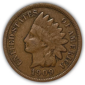 1909 Indian Head Cent Very Fine VF Coin #24505 - Picture 1 of 3