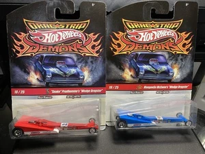 Hot Wheels Drag Strip Demons Snake & Mongoose Wedge Dragsters Real Riders - Picture 1 of 6