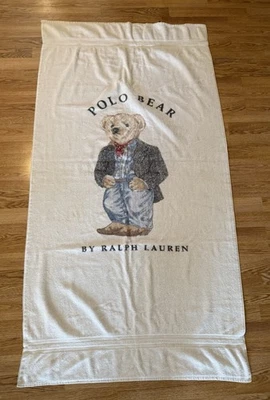 Винтажное пляжное полотенце 90 Ralph Lauren Western Gentleman Polo Bear простыня для ванны 34x68 - Изображение 1 из 4