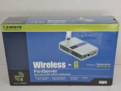 New Factory Sealed Linksys WPS54G Wireless G Print Server 54Mbps 802.11g - Image 1 of 3