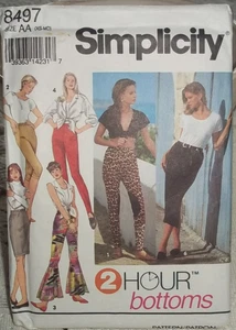 8497 Uncut Simplicity Sewing Pattern Misses 2 Hour Bottoms Leggings Stirrup Pant - Picture 1 of 2