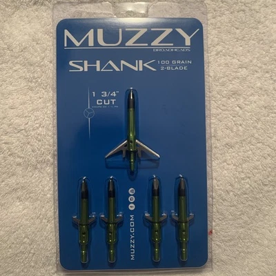 PACK DE 5 CABEZALES ANCHOS DE VÁSTAGO FANGOSO. 100 GRANOS.  2 HOJAS.  CORTE 1 3/4”.  NUEVO Foto 1 de 3