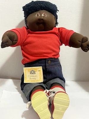African American Cabbage Patch Kid Little People Soft Head Xavier Roberts 1983 - Image 1 of 4