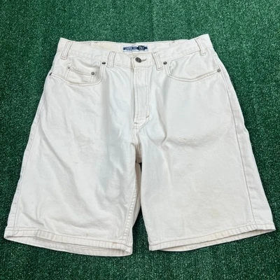 Pantalones Cortos de Jean Vaquero Vintage GAP Calce Suelto Para Hombre 32x9" Sueltos Blanco Crema Y2K Años 90 Foto 1 de 4