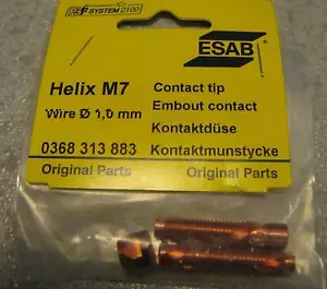 2 Qty 1 blister Kontaktdüse 368313883 HELIX Ø 1,0 mm ESAB M7 Contact Tip Embout - Imagen 1 de 1