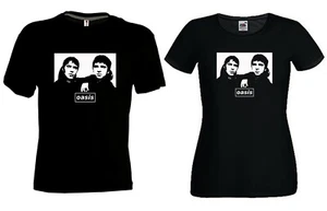 T-shirt OASIS rock band ANNI 90 musica cotone nera uomo donna gallagher rock - Foto 1 di 3