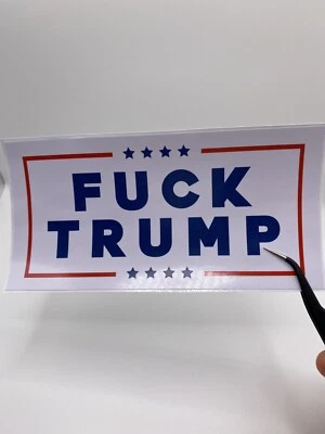 HAPPY STAMPS CO. Anti Donald Trump Vinyl Sticker 6x3 inch- Fuc** Trump Decal Sticker.