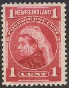 NEWFOUNDLAND 79 1897 1c CARMINE ROSE QUEEN VICTORIA ROYAL FAMILY ISSUE MPH  - Picture 1 of 2