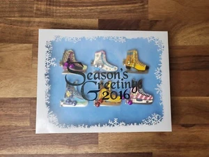 Disney Season's Greetings 2016 Ice Skates Pin LE 6000 Set of 6 - NEW OPEN BOX - Picture 1 of 4