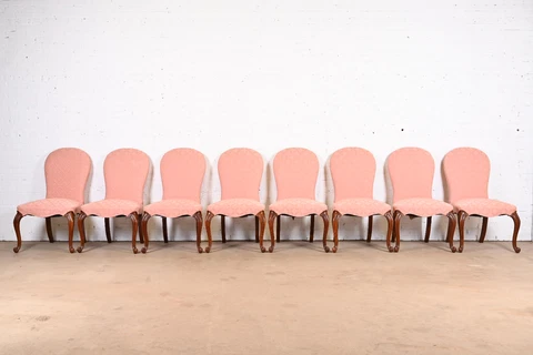 French Provincial Louis XV Style Dining Chairs by Hickory Chair, Set of Eight Cover