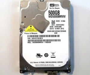 Western Digital WD5000BMVW-11S5XS0 HH0VJBB Malaysia 500gb USB MAY-2012 - Picture 1 of 1