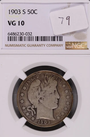 1903-S Barber Silver Half Dollar NGC VG-10 #0-031 Cover