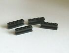 LEGO 4 x Black Brick, Modified 1 x 4 with Groove 2653 new