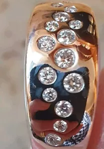 Da.-Ring Wg 375,Diamanten, 0,40 Karat ,Gr. 17(ca.53),2,9 bis 9 mm breit,3,9 Gr. - Bild 1 von 6