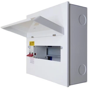 Metal Consumer Unit with 100A Mains Switch 8 Way for Garage Shed Workshop Stable - Picture 1 of 12