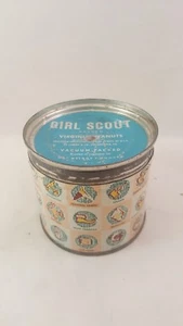 Keywind Tin Girl Scout Virginia Peanuts Lummis & Co. Philadelphia Pa. 7 oz Can - Picture 1 of 9