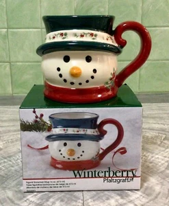 NUEVO Taza de gres Pfaltzgraff Winterberry 'Frosty The Snowman' 16 oz. #5233991 - Imagen 1 de 10